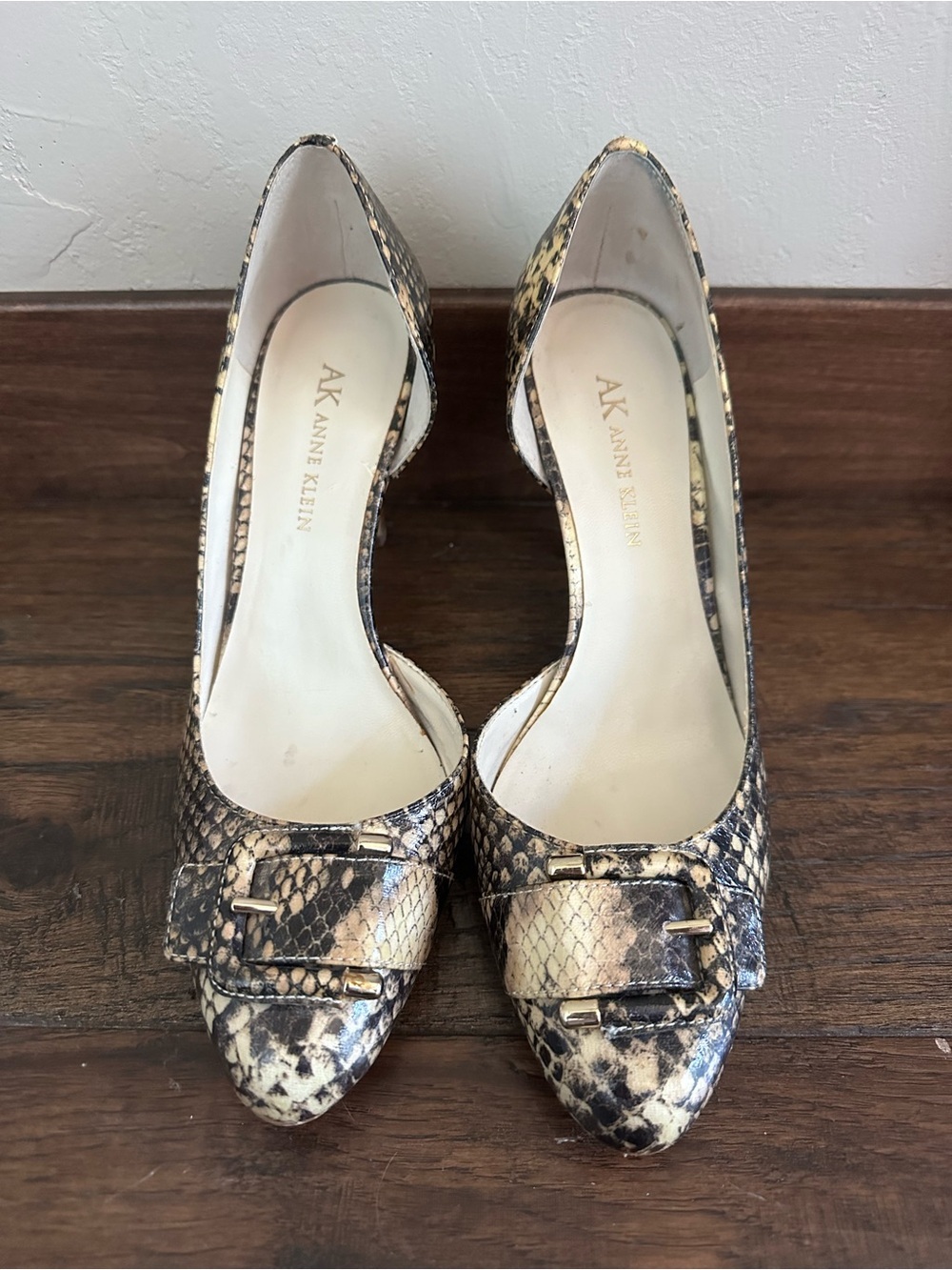 Anne Klein Multi-Tone Snake Print D'Orsay Pumps- size 6.5